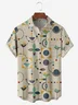 Mid-century Geometric Chest Pocket Short Sleeve Casual Shirt