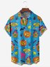 Halloween Puzzles Chest Pocket Short Sleeve Casual Shirt