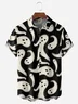Halloween Ghost Chest Pocket Short Sleeve Casual Shirt