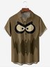 Cartoon Character Chest Pocket Short Sleeve Casual Shirt