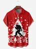 Christmas Chest Pocket Short Sleeve Casual Shirt
