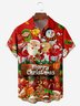 Christmas Santa Chest Pocket Short Sleeve Casual Shirt