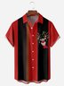 Christmas Elk Chest Pocket Short Sleeve Bowling Shirt