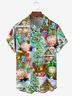 Christmas Gnomes Chest Pocket Short Sleeve Casual Shirt