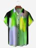 Abstract Contrast Color Chest Pocket Short Sleeve Casual Shirt