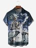 Music Halloween Skull Chest Pocket Short Sleeve Shirt