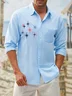 Medieval Geometry Chest Pocket Long Sleeve Casual Shirt