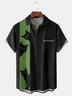 Hardaddy Men's Halloween Elements Cat Graphic Print Short Sleeve Shirt