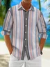 Striped Chest Pocket Long Sleeve Casual Shirt