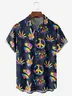 Hippie Leaf Chest Pocket Short Sleeve Casual Shirt
