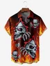 Skull Flame Chest Pocket Short Sleeve Casual Shirt