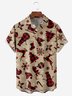 Christmas Reindeer Chest Pocket Short Sleeve Shirt