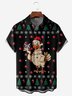 Christmas Chicken Chest Pocket Short Sleeve Holiday Shirt