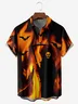 Halloween Ghost Chest Pocket Short Sleeve Casual Shirt