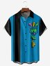 Fun and Creative Chest Pocket Short Sleeve Bowling Shirt