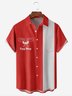 Christmas Eggnog Chest Pocket Short Sleeve Bowling Shirt