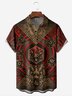 Sheep Head Dice Chest Pocket Short Sleeve Casual Shirt