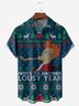 Christmas Chest Pocket Short Sleeve Casual Shirt