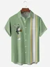 Cocktail Dolphin Chest Pocket Short Sleeve Bowling Shirt