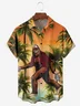 Coconut Tree Chest Pocket Short Sleeve Hawaiian Shirt