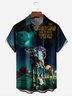 Christmas Robot Dog Chest Pocket Short Sleeve Casual Shirt