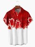 Christmas Chest Pocket Short Sleeve Casual Shirt