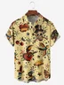 Vintage Tattoo Skull Chest Pocket Short Sleeve Hawaiian Shirt