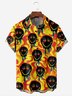 Smiling Flame Chest Pocket Short Sleeve Casual Shirt