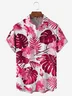 Botanical Leaf Chest Pocket Short Sleeve Hawaiian Shirt