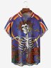 Skull Chest Pocket Short Sleeve Casual Shirt