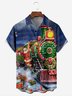 Santa Claus Chest Pocket Short Sleeve Hawaiian Shirt