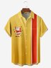 Santa Claus Chest Pocket Short Sleeve Bowling Shirt