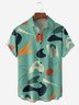 Modern Mid-Century Geometric Chest Pocket Short Sleeve Shirt