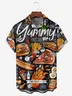 Food Chest Pocket Short Sleeve Casual Shirt