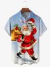 Santa Claus Chest Pocket Short Sleeve Hawaiian Shirt