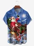 Santa Claus Chest Pocket Short Sleeve Hawaiian Shirt