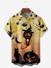 Halloween Chest Pocket Short Sleeve Casual Shirt
