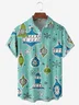 Christmas Decorated Chest Pocket Short Sleeve Casual Shirt