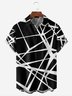 Geometric Stripe Chest Pocket Short Sleeve Casual Shirt