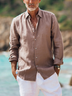 Cotton Plain Long Sleeve Casual Shirt