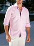 Geometric Texture Contrast Long Sleeve Casual Shirt