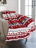 Christmas Reindeer Snowflake Polka Dot Decoration Blanket