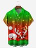Santa Claus Christmas Deer Chest Pocket Short Sleeve Hawaiian Shirt