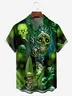 Hippie Music Skeleton Chest Pocket Short Sleeve Hawaiian Shirt