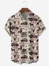 Christmas Elk Car Chest Bag Short Sleeve Casual Shirt