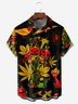 Leaves Chest Pocket Short Sleeve Hawaiian Shirt