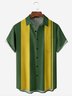 Color Contrast Chest Pocket Short Sleeve Bowling Shirt