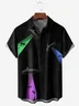 Alien Spaceship Chest Pocket Short Sleeve Casual Shirt