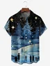 Christmas Tree Chest Pocket Short Sleeve Holiday Shirt