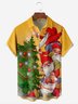 Christmas Gnome Chest Pocket Short Sleeve Casual Shirt